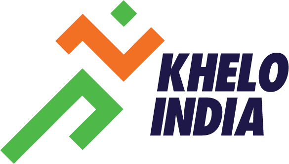 Khelo India logo featuring an orange and green abstract athlete symbol alongside the text "Khelo India"